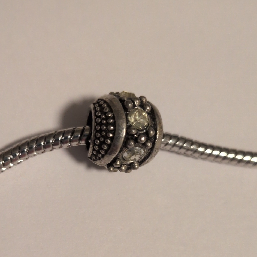 Silver Rhinestones Spacer Charm for Pandora Style‎ Bracelet